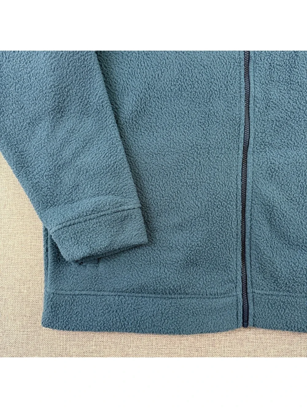 Orvis Classic Collection Blue Full Zip Fleece Jacket XL Mock Neck Outdoor Hiking